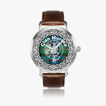 Murray Scottish Clan Tartan Crest Badge Silver Automatic Watch Size 46mm