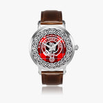Cunningham Modern Scottish Clan Tartan Crest Badge Silver Automatic Watch Size 46mm