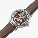 Lennox Scottish Clan Tartan Crest Badge Silver Automatic Watch Size 46mm