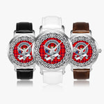 Ross Scottish Clan Tartan Crest Badge Silver Automatic Watch Size 46mm