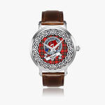 Stuart Scottish Clan Tartan Crest Badge Silver Automatic Watch Size 46mm