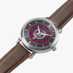 Clan Hamilton Crest & Tartan Knot Sterling Silver Unisex Automatic Watch (Silver) Size 46mm