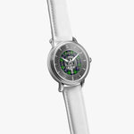 Clan Farquharson Crest & Tartan Knot Sterling Silver Unisex Automatic Watch (Silver) Size 46mm