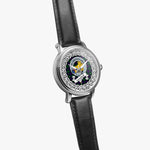 Campbell Scottish Clan Tartan Crest Badge Silver Automatic Watch Size 46mm