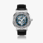 Scottish Cockburn Clan Tartan Crest Badge Silver Automatic Watch Size 46mm