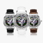 Fleming Scottish Clan Tartan Badge Crest Silver Automatic Watch Size 46mm