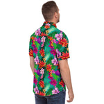 Men Hawaiian Shirt Colorful Tropical Flowers Hawaiian Men Short Sleeve Shirt
