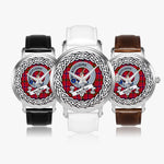 MacRae Scottish Clan Tartan Crest Badge Silver Automatic Watch Size 46mm