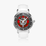 Clan Kerr Crest & Tartan Knot Sterling Silver Unisex Automatic Watch (Silver) Size 46mm
