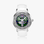 Carmichael Modern Scottish Clan Tartan Crest Badge Silver Automatic Watch Size 46mm
