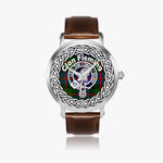 Fleming Scottish Clan Tartan Badge Crest Silver Automatic Watch Size 46mm