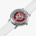 Scottish Robertson Clan Tartan Crest Badge Silver Automatic Watch Size 46mm