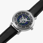 Clan Baird Crest & Tartan Knot Sterling Silver Unisex Automatic Watch (Silver) Size 46mm