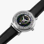 Russell Scottish Clan Tartan Crest Badge Silver Automatic Watch Size 46mm