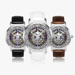 Taylor Scottish Clan Tartan Crest Badge Silver Automatic Watch Size 46mm