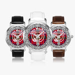 MacRae Scottish Clan Tartan Crest Badge Old Silver Automatic Watch Size 46mm