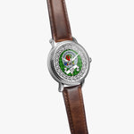 Boyle Scottish Clan Tartan Crest Badge Silver Automatic Watch Size 46mm