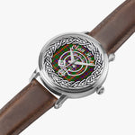 Scottish Hall Clan Tartan Crest Badge Silver Automatic Watch Size 46mm
