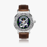 Shaw Of Tordarroch Scottish Clan Tartan Crest Badge Silver Automatic Watch Size 46mm