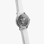Clan MacPherson Crest & Tartan Knot Sterling Silver Unisex Automatic Watch (Silver) Size 46mm