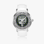 Scottish Fergusson Clan Tartan Crest Badge Silver Automatic Watch Size 46mm