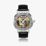 Scottish MacMillan Clan Tartan Crest Badge Old Silver Automatic Watch Size 46mm
