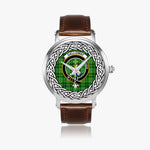 Galloway Scottish Clan Tartan Crest Badge Silver Automatic Watch Size 46mm