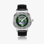 Scottish Henderson Clan Tartan Crest Badge Silver Automatic Watch Size 46mm