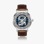 Guthrie Scottish Clan Tartan Crest Badge Silver Automatic Watch Size 46mm