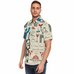 Men Hawaiian Shirt Abstract seamless pattern on the theme of France Men Short Sleeve Shirt