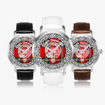 Stewart Scottish Clan Tartan Crest Badge Silver Automatic Watch Size 46mm