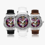 Carnegie Modern Scottish Clan Tartan Crest Badge Silver Automatic Watch Size 46mm