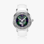 Calder Clan Tartan Crest Badge Silver Automatic Watch Size 46mm