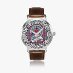 Crawford Scottish Clan Tartan Crest Badge Silver Automatic Watch Size 46mm