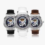 Agnew Scottish Clan Tartan Crest Badge Silver Automatic Watch Size 46mm