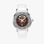 Ainslie Scottish Clan Tartan Crest Badge Silver Automatic Watch Size 46mm