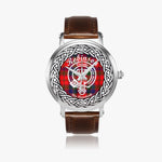 Robinson Scottish Clan Tartan Crest Badge Silver Automatic Watch Size 46mm