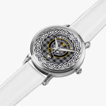 Glendinning Scottish Clan Tartan Crest Badge Silver Automatic Watch Size 46mm