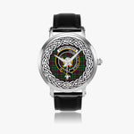 Carruthers Scottish Clan Tartan Crest Badge Silver Automatic Watch Size 46mm