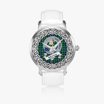 Murray of Dysart Scottish Clan Tartan Crest Badge Silver Automatic Watch Size 46mm