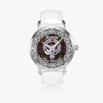 Hewitt Scottish Clan Tartan Crest Badge Silver Automatic Watch Size 46mm