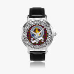 Gow Scottish Clan Tartan Crest Badge Silver Automatic Watch Size 46mm
