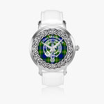 Scottish Maitland Clan Tartan Crest Badge Silver Automatic Watch Size 46mm