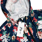 Women’s cropped windbreaker Floral pattern with roses and small flowers with vintage flower Summer Rose Women's Cropped Windbreaker