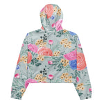 Women’s cropped windbreaker Floral Pattern Pink Rose Watercolor Summer Rose Women's Cropped Windbreaker