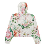 Women’s cropped windbreaker Floral Pattern Pink Rose Summer Rose Women's Cropped Windbreaker