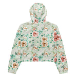 Women’s cropped windbreaker Floral Pattern Rose Pink Garden Summer Rose Women's Cropped Windbreaker