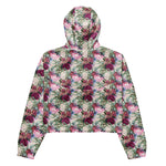 Women’s cropped windbreaker Floral Pattern Tissue Summer Rose Women's Cropped Windbreaker