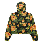 Women’s cropped windbreaker Floral pattern with Beautiful Roses Summer Rose Women's Cropped Windbreaker