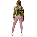 Women’s cropped windbreaker Floral pattern with Beautiful Roses Summer Rose Women's Cropped Windbreaker